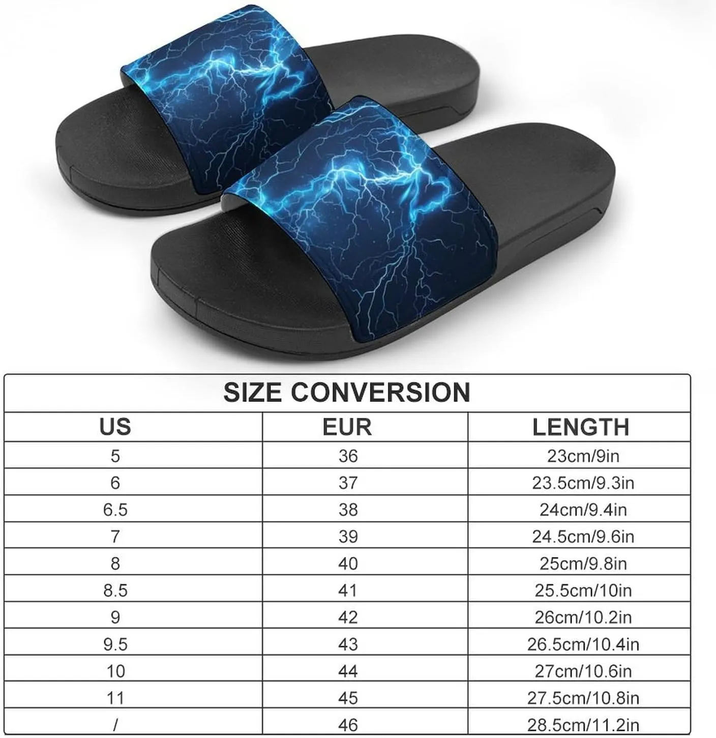 Glowing Blue Thunder Unisex Non-Slip Home Slippers Open-toe Outdoor Indoor Slide Shoes Shower Sandals