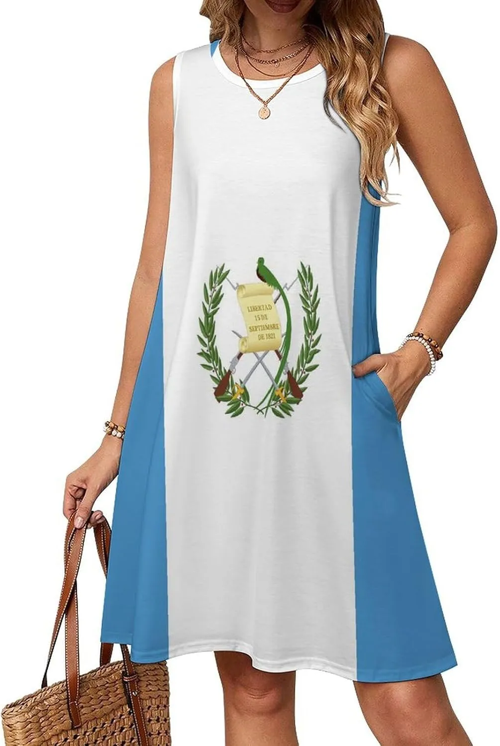 Guatemala Flag Women's Summer Dress Sleeveless Casual Loose Beach Vacation Tank Sundress