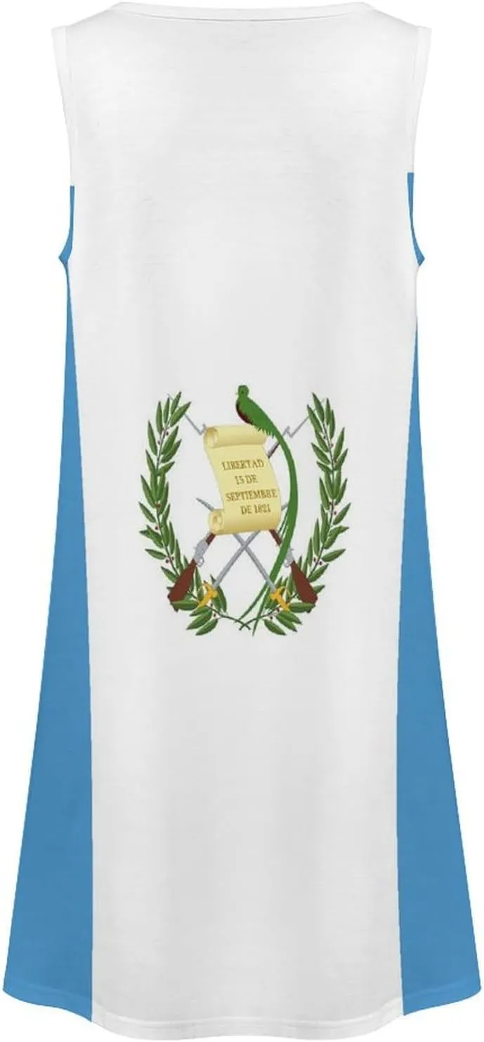 Guatemala Flag Women's Summer Dress Sleeveless Casual Loose Beach Vacation Tank Sundress