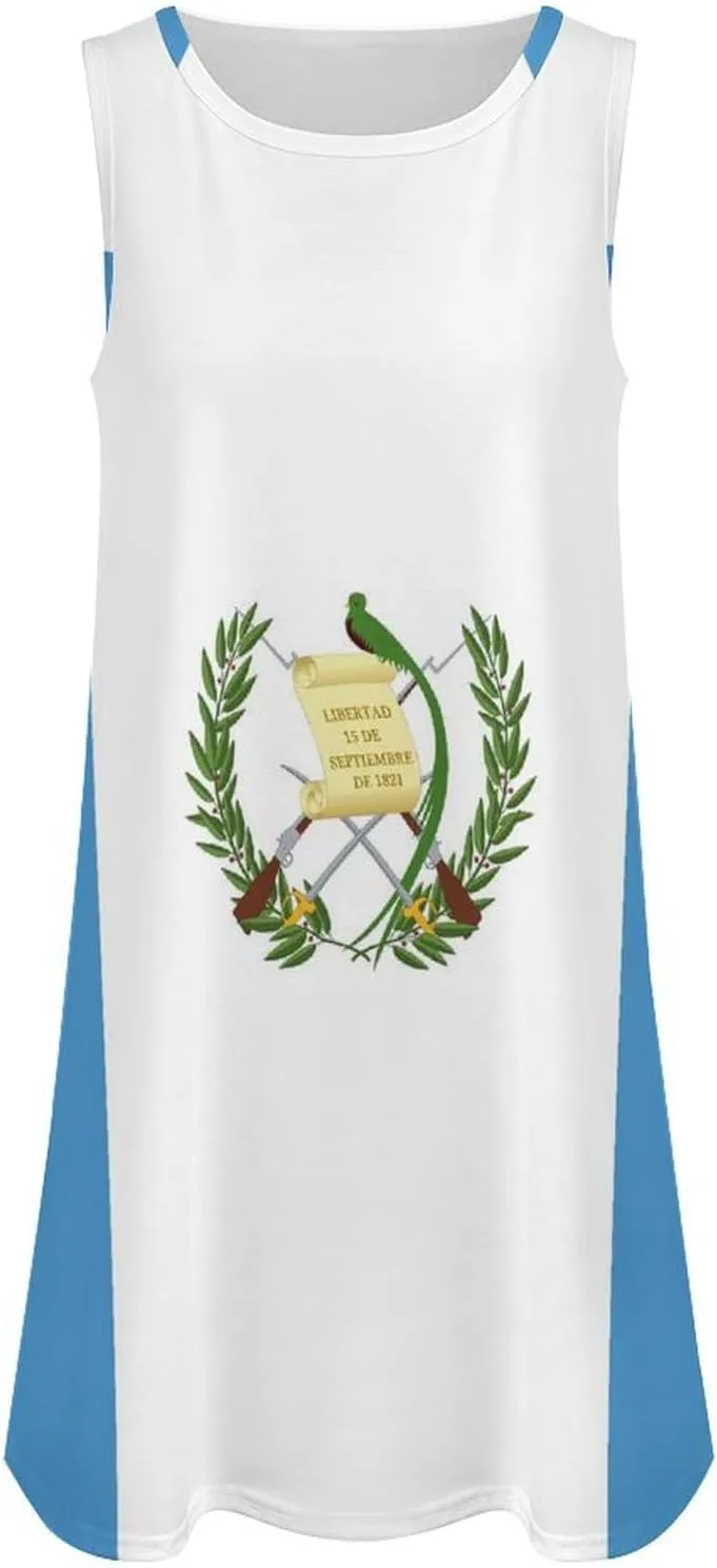 Guatemala Flag Women's Summer Dress Sleeveless Casual Loose Beach Vacation Tank Sundress