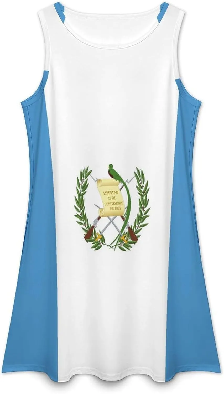 Guatemala Flag Women's Summer Dress Sleeveless Casual Loose Beach Vacation Tank Sundress