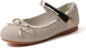 GUGUYeah Glitter Sparkle Girls Ballerina Dress Shoes Little Girl Princess Wedding Party Mary Jane Ballet Flats for Toddler and Kids
