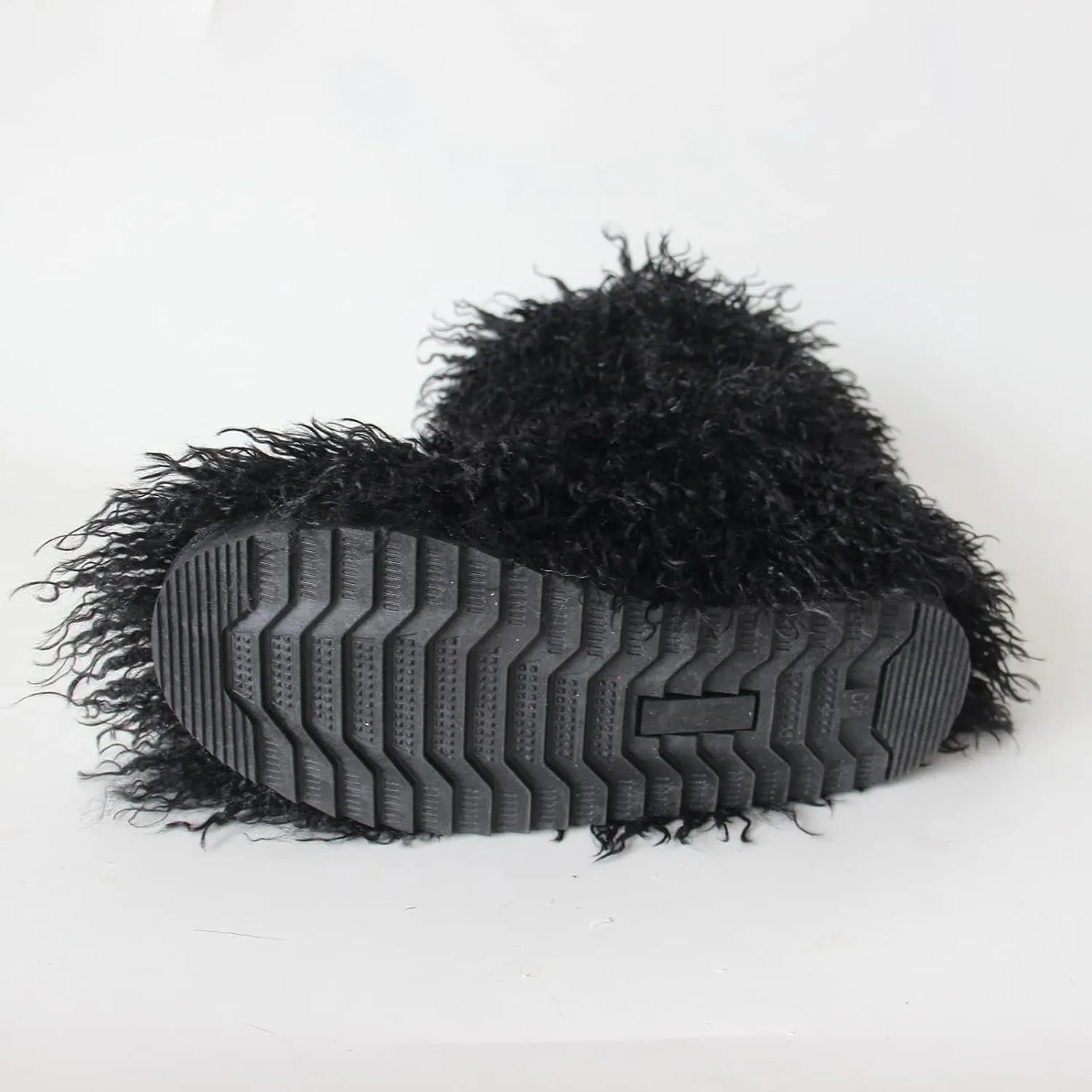 HINDOLA Women's Faux Fur Mid-Calf Boots: Warm Fur Lining, Non-Slip Soles, Water-Repellent Material - Black
