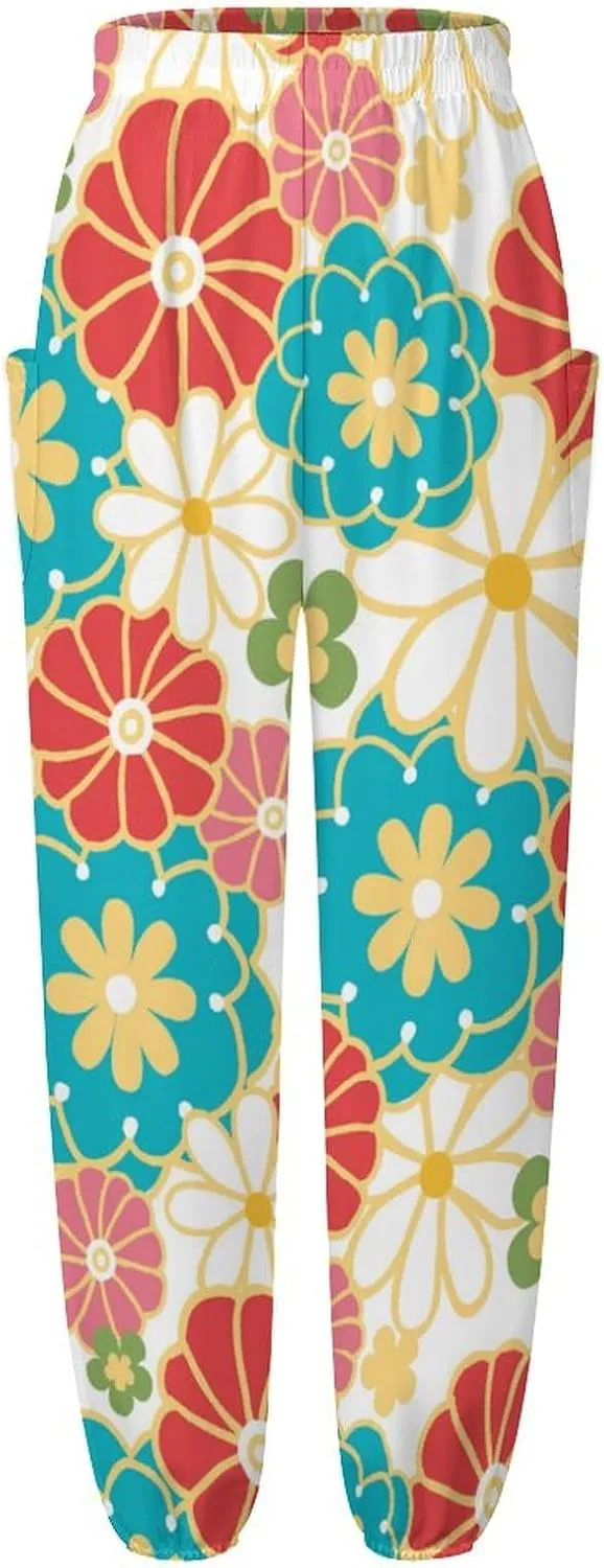 Hippie Floral Print Yoga Bloomers Womens Hippie Harem Pant Lantern Pants Elastic Gym Leggings Loose Casual Slacks