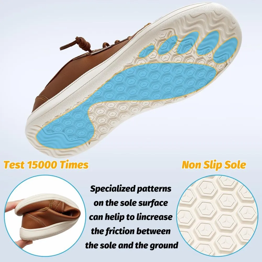 HOBIBEAR Womens Mens Wide Minimalist Barefoot Sneakers Zero Drop Slip on Shoes Lightweight Comfortable