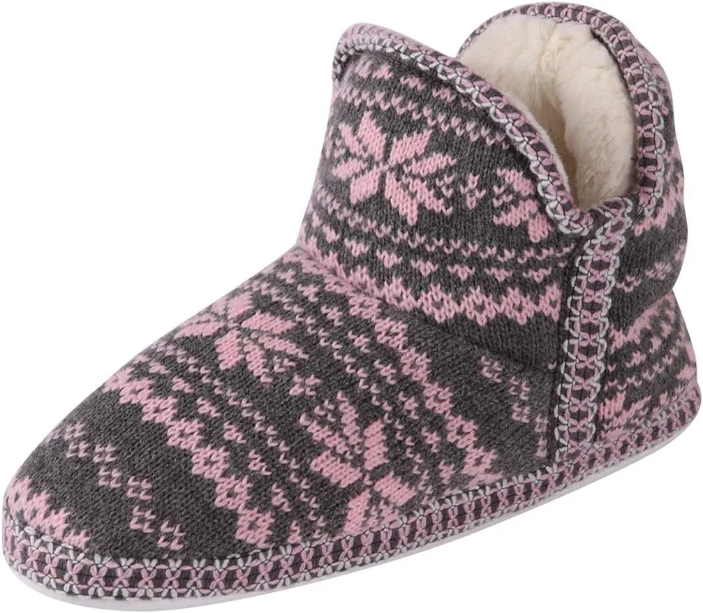 Home Slipper Bootie Slippers Women's Woolen Yarn Plush Lining Fuzzy Warm Indoor Ankle Boots