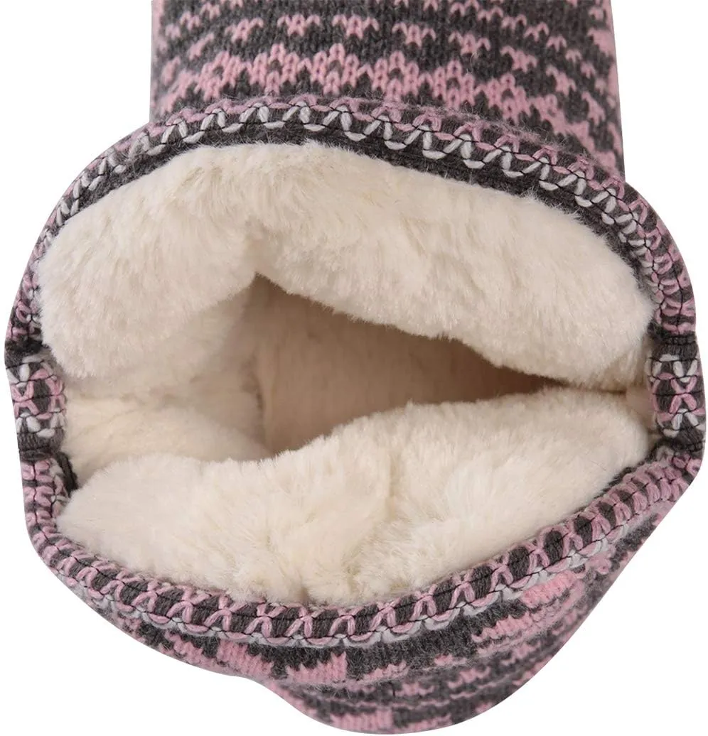 Home Slipper Bootie Slippers Women's Woolen Yarn Plush Lining Fuzzy Warm Indoor Ankle Boots