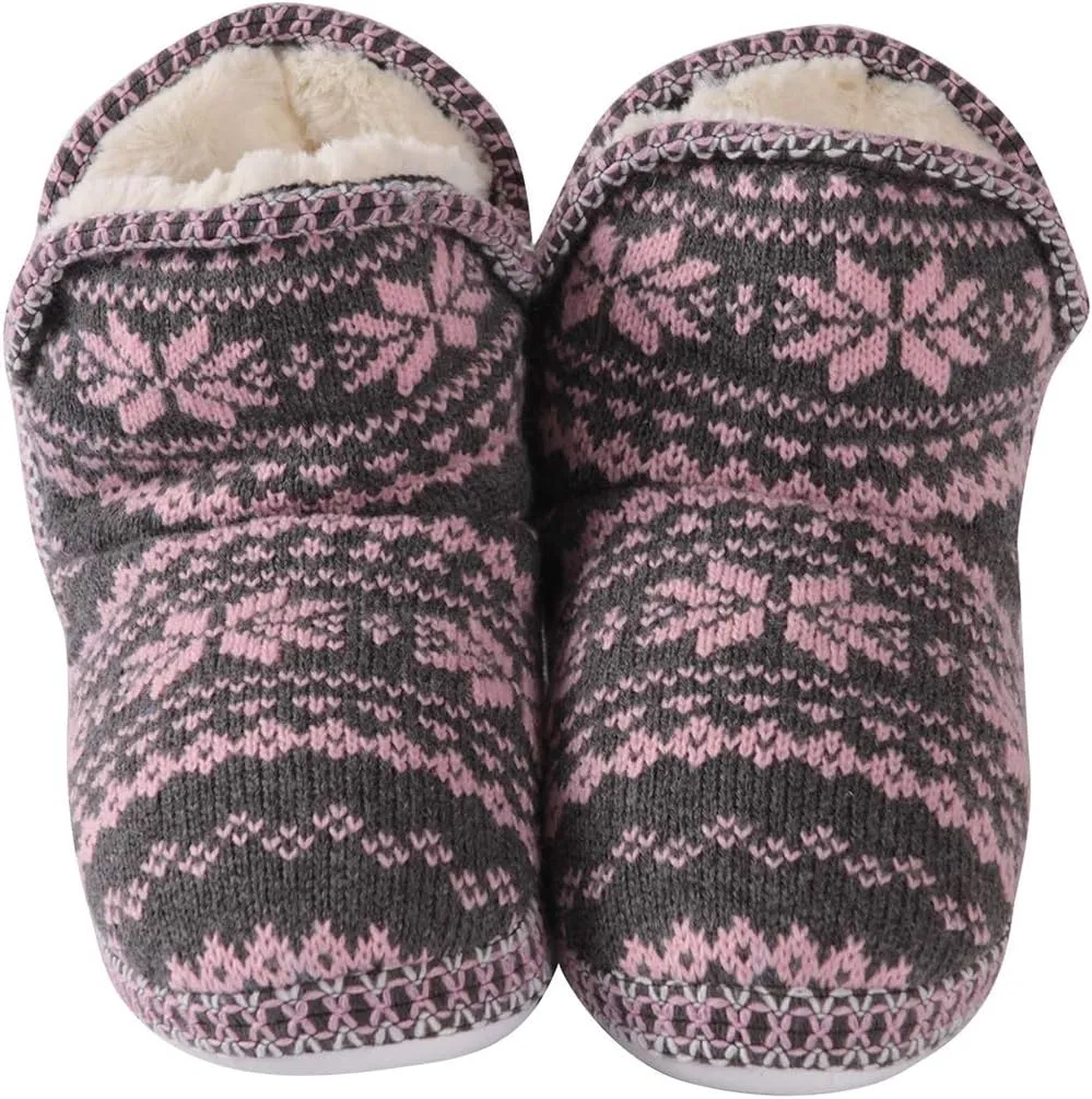 Home Slipper Bootie Slippers Women's Woolen Yarn Plush Lining Fuzzy Warm Indoor Ankle Boots