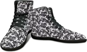 Howilath Camo Print Barefoot Running Shoes High Top Sneakers, Anti-Skid Zero Drop Sneaker Minimalist Shoes