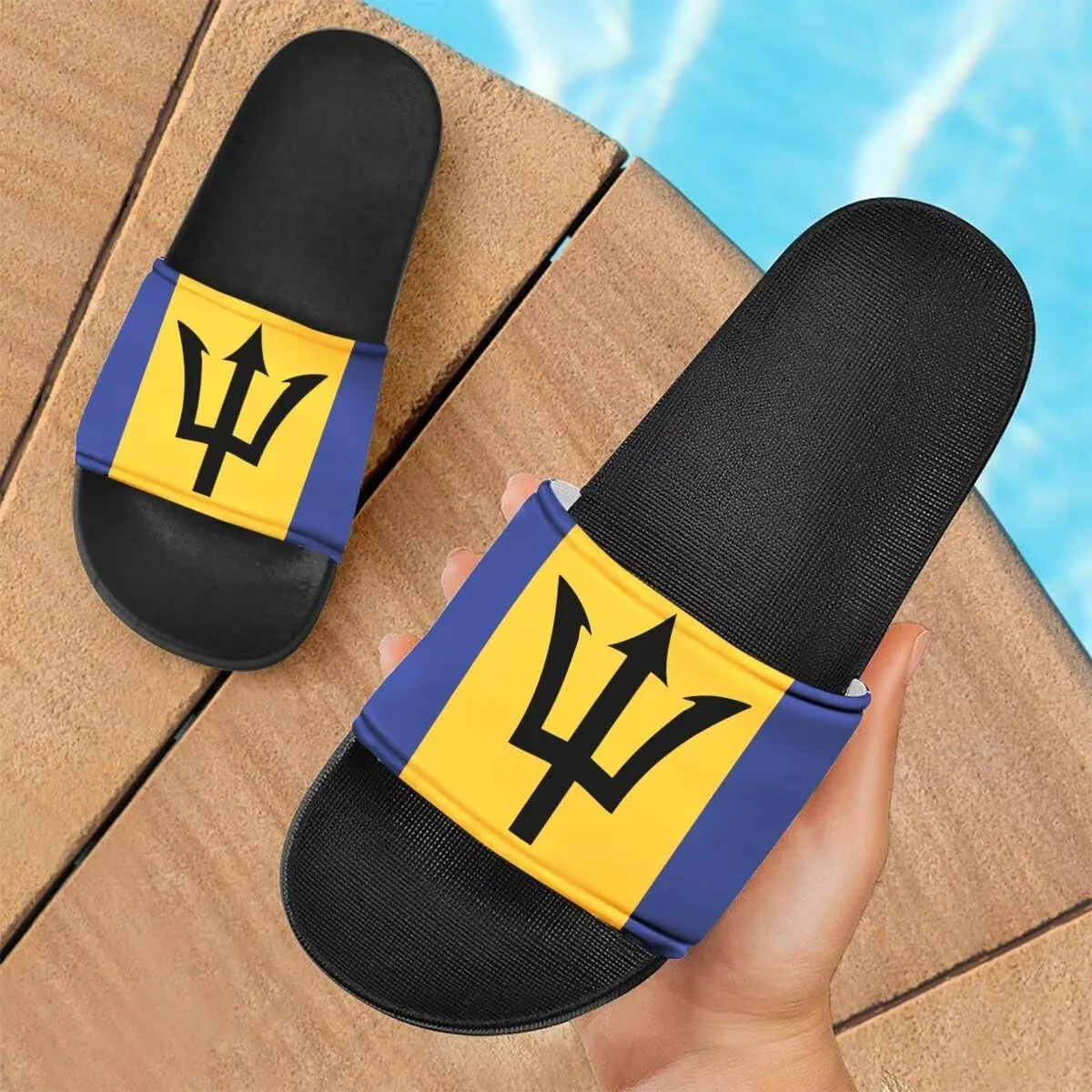 Howilath North American Countries Flag Sandals for Women Comfort Non Slip House Shower Shoes Summer