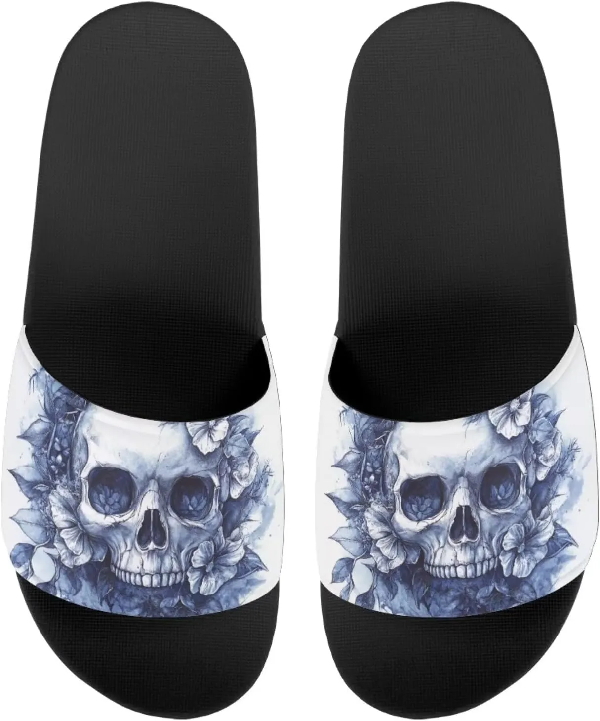 Howilath Novelty Patten Slippers for Women Men, Non-Slip Single Band Slide Sandals Open Toe Soft Sole Flat Sandals