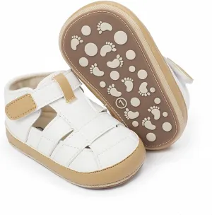 HsdsBebe Baby Boys Girls Pu Leather Hard Bottom Walking Sneakers Toddler Rubber Sole First Walkers Infant Cartoon Slippers Crib Shoes