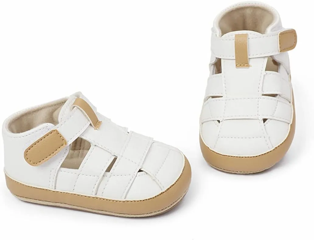 HsdsBebe Baby Boys Girls Pu Leather Hard Bottom Walking Sneakers Toddler Rubber Sole First Walkers Infant Cartoon Slippers Crib Shoes