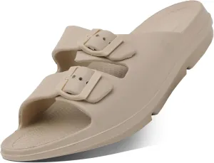 HUHV Recovery Comfort Sandals- Orthopedic Flip-Flop and Slide Sandals with Arch Support and Extra Cushion EVA Footbed for Men and Women