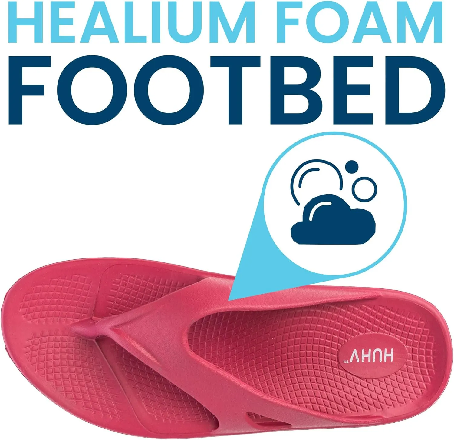 HUHV Recovery Comfort Sandals- Orthopedic Flip-Flop and Slide Sandals with Arch Support and Extra Cushion EVA Footbed for Men and Women