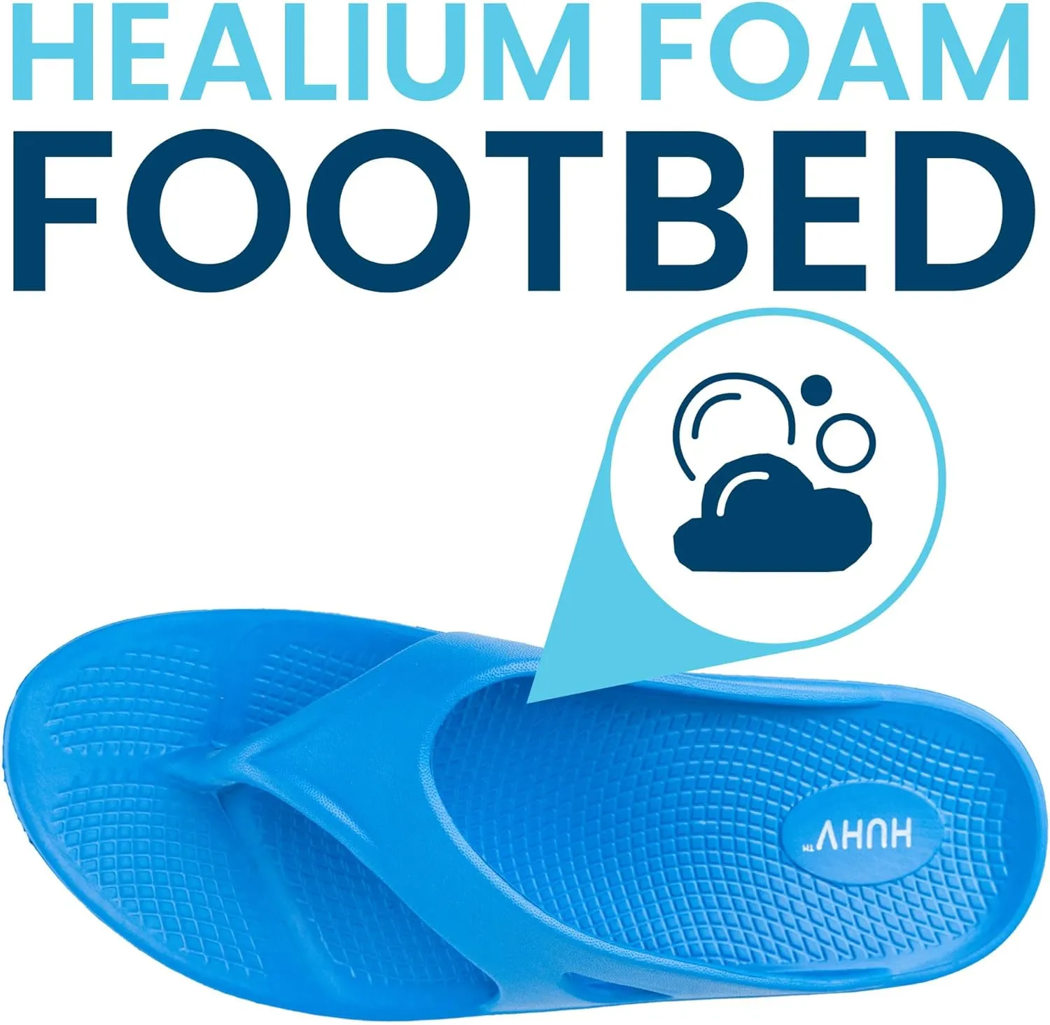 HUHV Recovery Comfort Sandals- Orthopedic Flip-Flop and Slide Sandals with Arch Support and Extra Cushion EVA Footbed for Men and Women