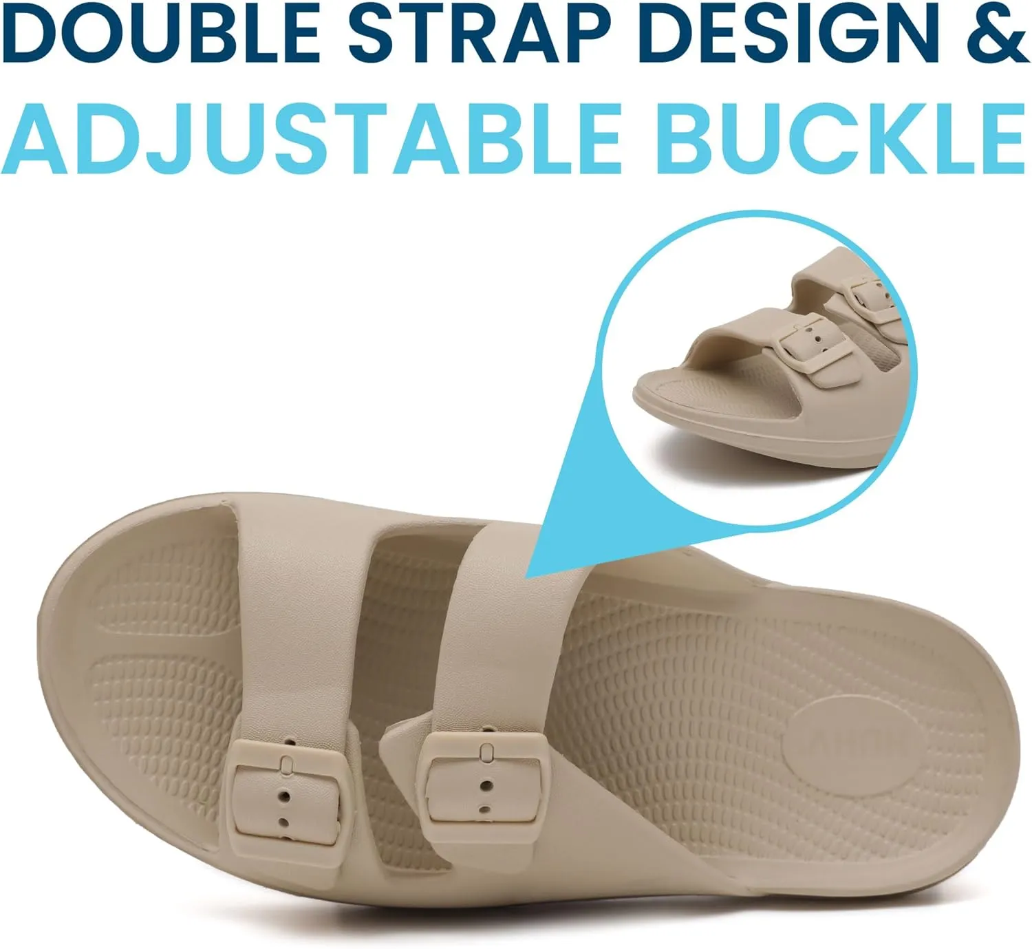 HUHV Recovery Comfort Sandals- Orthopedic Flip-Flop and Slide Sandals with Arch Support and Extra Cushion EVA Footbed for Men and Women