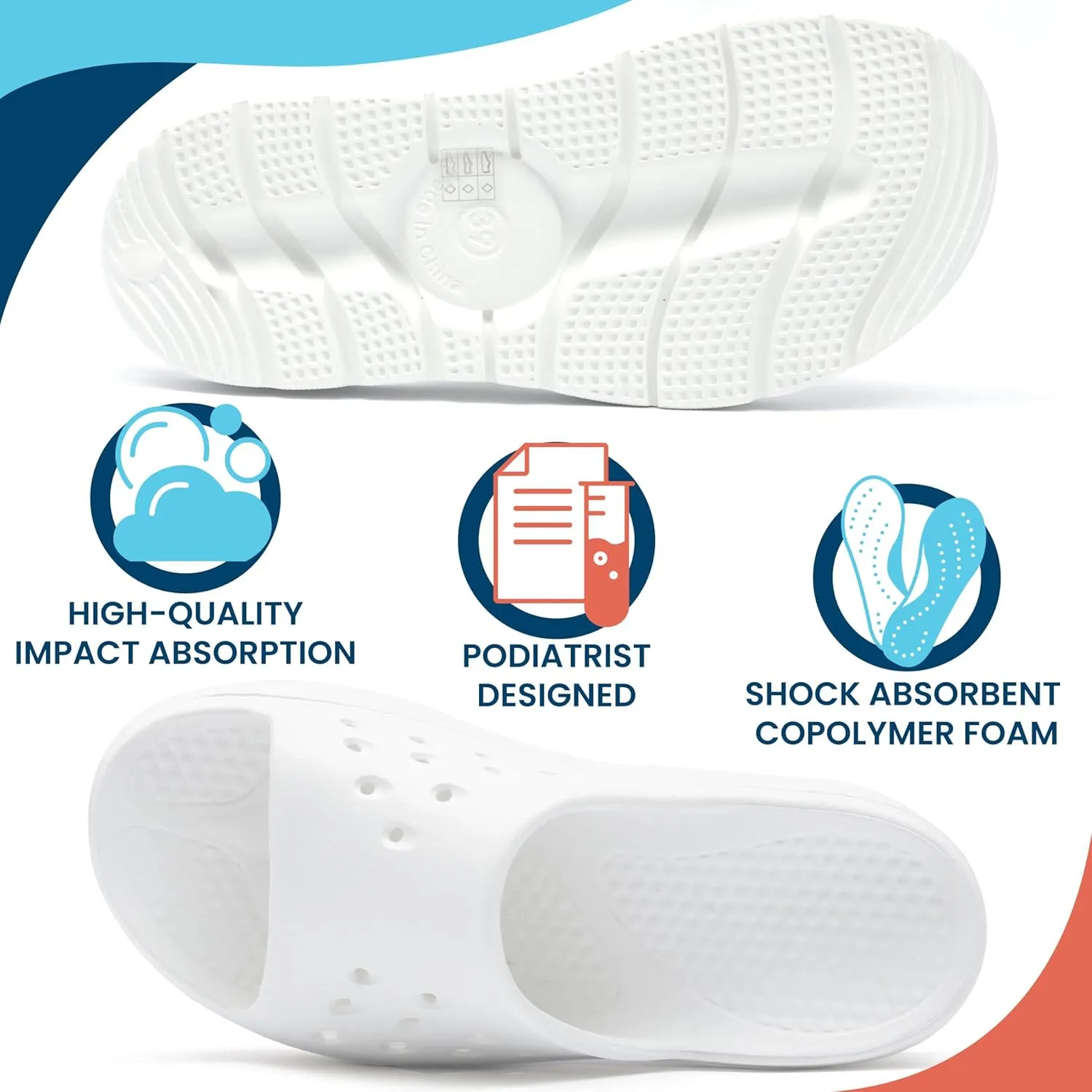 HUHV Women's MAX Cushion Arch Pod Tech Recovery comfort Slide Sandal with Comfort Orthotic Arch Support and our Proprietary HEALIUM Foam Technology