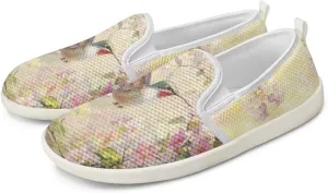 Hummingbird Pattern Breathable Lightweight Running Shoes - Fashionable Flats for Women, Slip-Resistant Work Shoes & Tennis Shoes