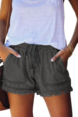 HVEPUO Women Casual Summer Shorts Elastic High Waisted Short Pants with Pockets