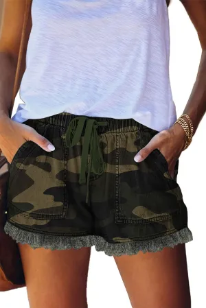 HVEPUO Women Casual Summer Shorts Elastic High Waisted Short Pants with Pockets