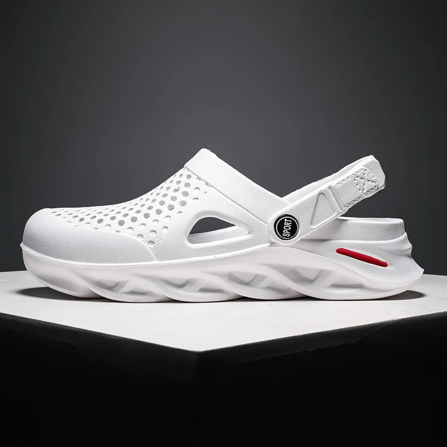 ihinzry Men's Garden Clogs Slip On Slides Shoes Water Beach Pool Sandals for Men Outdoor Slippers with Cushion Footbed
