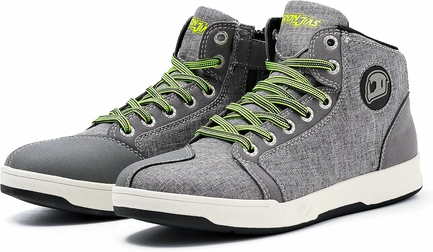 IRON JIA'S Motorcycle Shoes for Men, Breathable Anti-Slip Protective Gear, Powersport Casual Motorcycle Riding Boots (Grey 12)