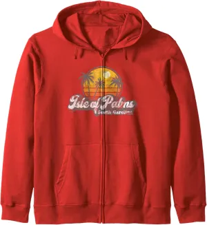 Isle of Palms SC Retro Surfer Zip Hoodie