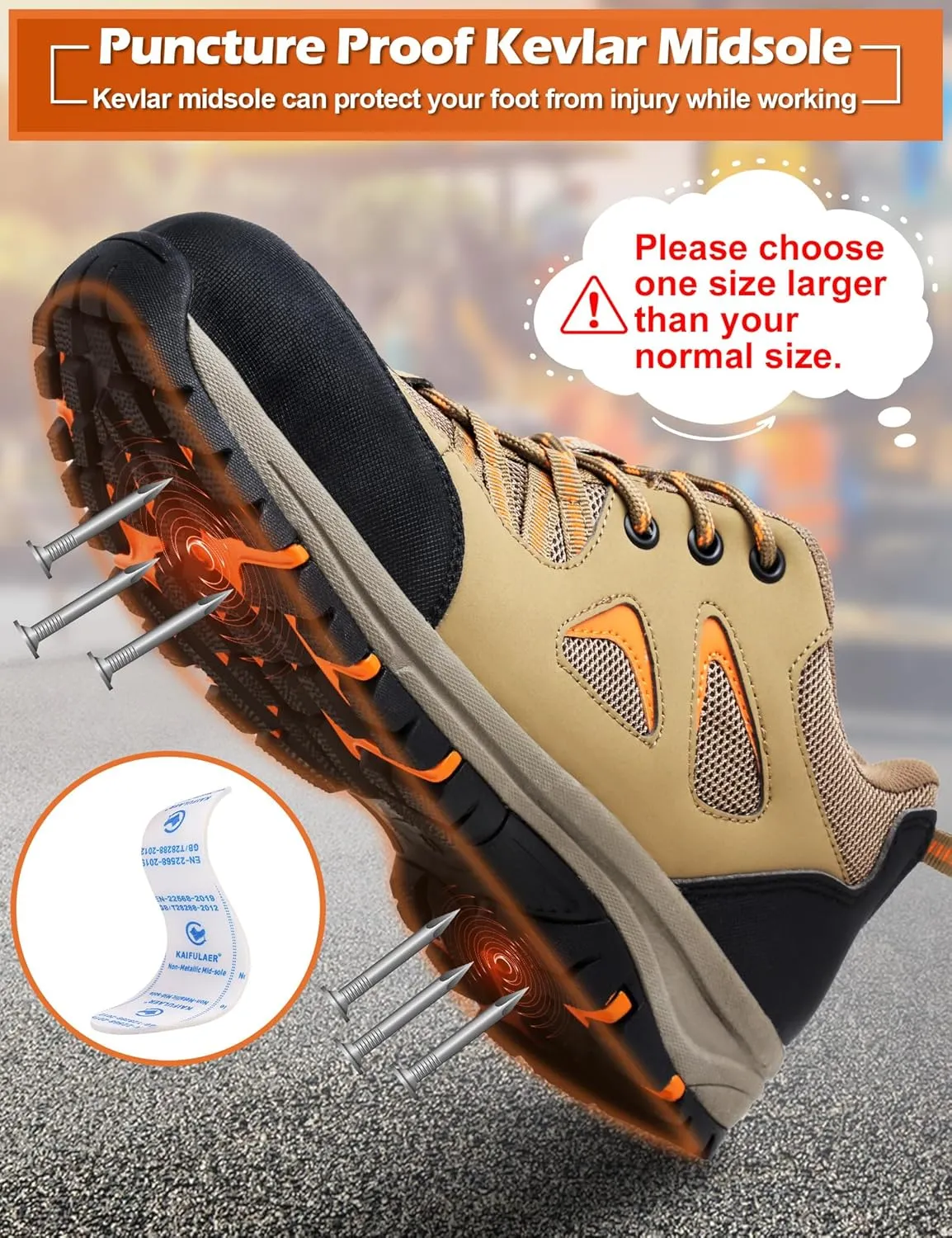 ISOOUS Steel Toe Shoes for Men Women Safety Composite Toe Sneakers Lightweight Comfortable Non Slip Resistant Work Shoes for Men Utility Indestructible Industrial Construction