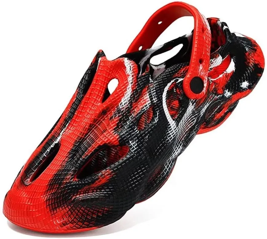 Jakcuz Mens' Sandals Slip-on Athletic Outdoor Hiking Closed Toe Slides Quick Dry Lightweight Beach Shoes with Back Strap