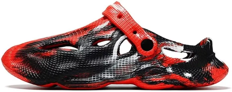 Jakcuz Mens' Sandals Slip-on Athletic Outdoor Hiking Closed Toe Slides Quick Dry Lightweight Beach Shoes with Back Strap