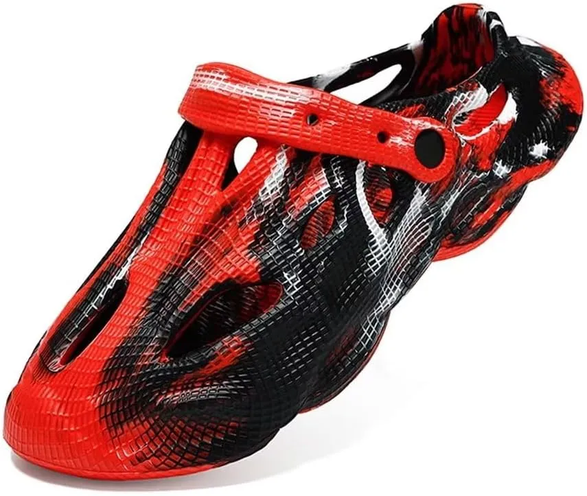 Jakcuz Mens' Sandals Slip-on Athletic Outdoor Hiking Closed Toe Slides Quick Dry Lightweight Beach Shoes with Back Strap