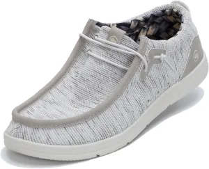 JARLIF Men's Casual Slip-on Loafers Boat Shoes Comfortable Arch Support Width Walking Canvas Shoes US Size 7-13
