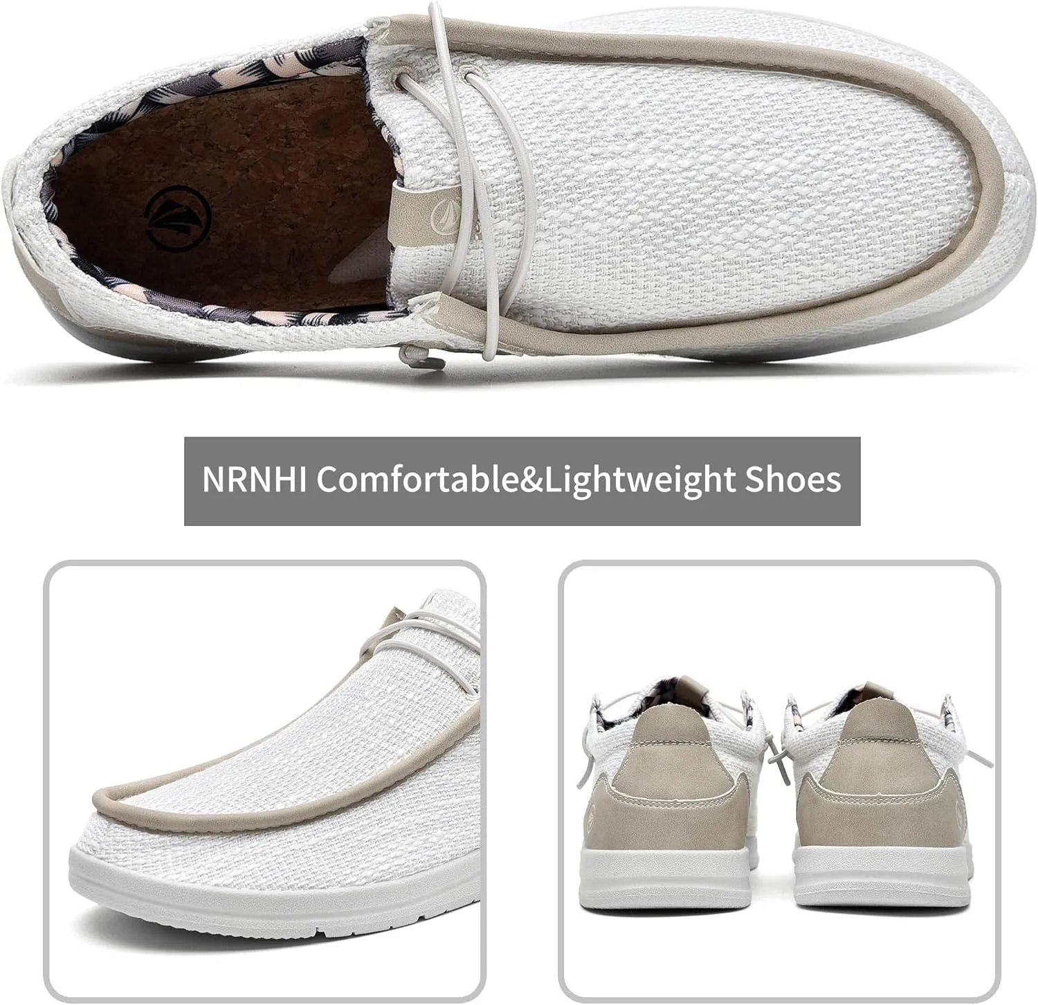 JARLIF Men's Casual Slip-on Loafers Boat Shoes Comfortable Arch Support Width Walking Canvas Shoes US Size 7-13