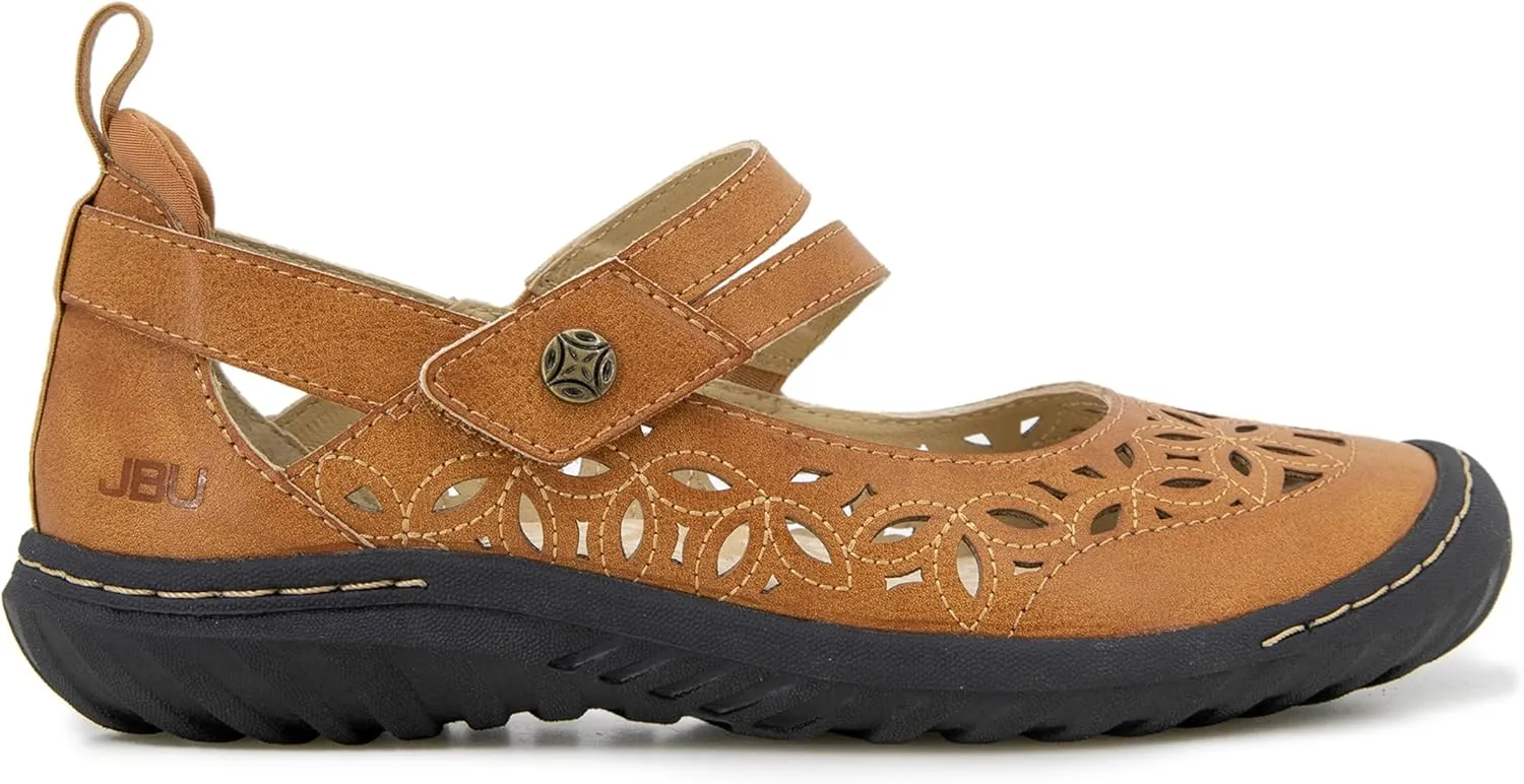 JBU Bellerose Encore Women’s Comfort Casual Classic Mary Jane Wide Flats Fashion Shoes