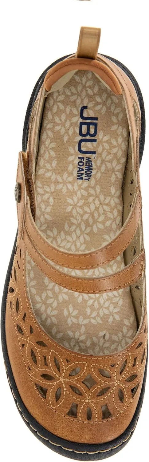 JBU Bellerose Encore Women’s Comfort Casual Classic Mary Jane Wide Flats Fashion Shoes