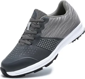 JiuQing Men's Golf Shoes Waterproof Spikeless Professional Golf Trainers Breathable Anti Slip Walking Footwears
