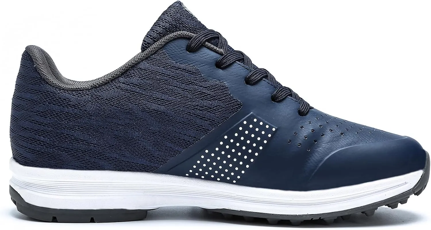 JiuQing Men's Golf Shoes Waterproof Spikeless Professional Golf Trainers Breathable Anti Slip Walking Footwears