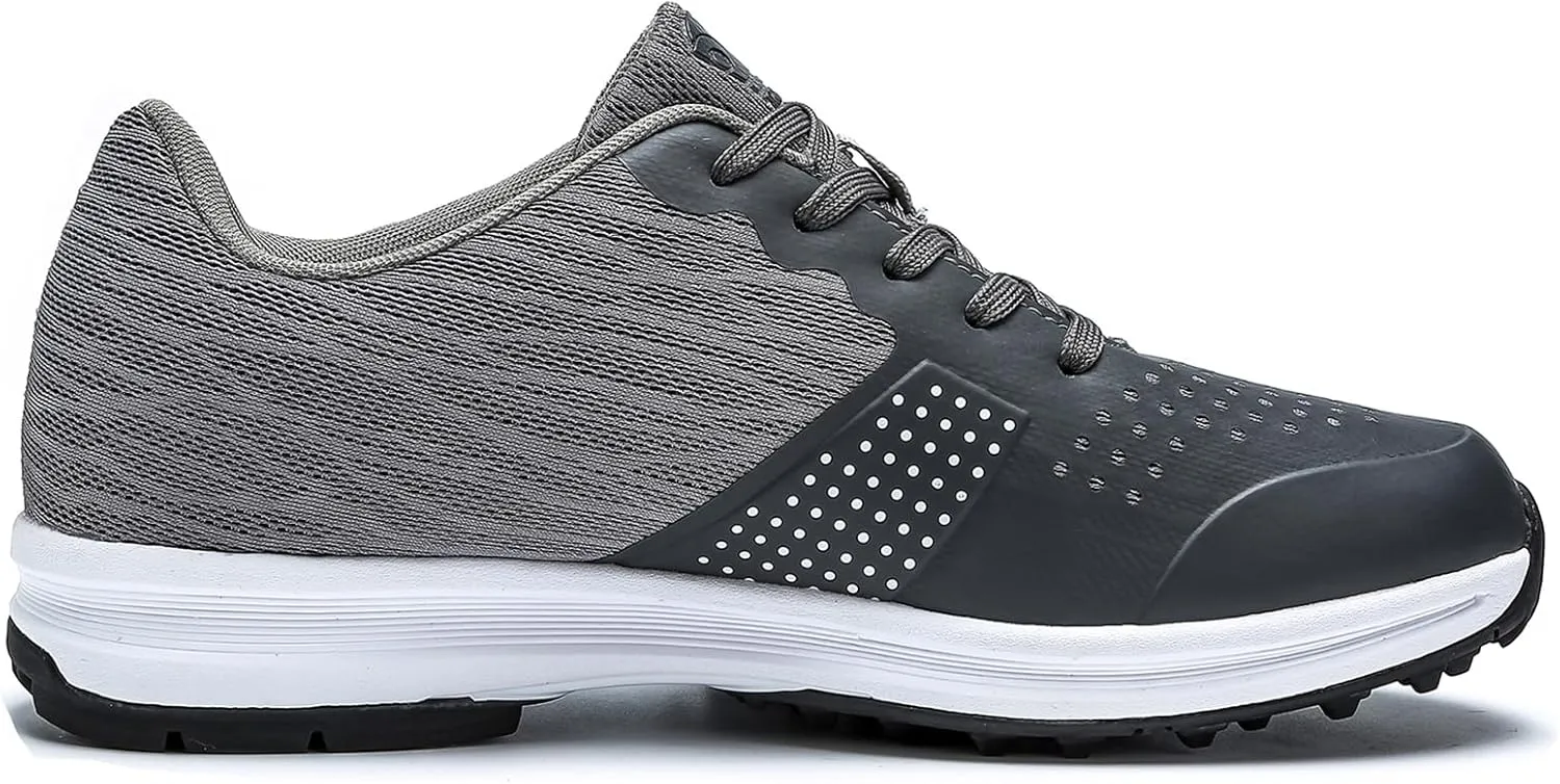 JiuQing Men's Golf Shoes Waterproof Spikeless Professional Golf Trainers Breathable Anti Slip Walking Footwears