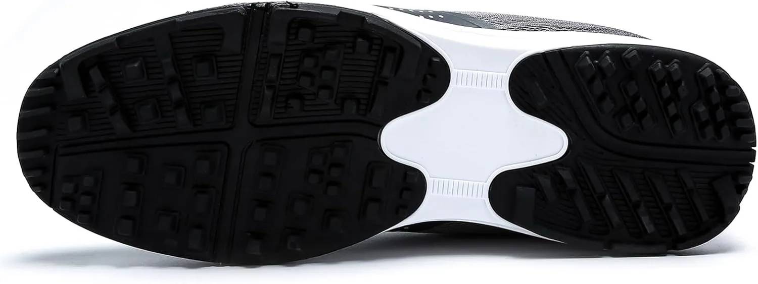 JiuQing Men's Golf Shoes Waterproof Spikeless Professional Golf Trainers Breathable Anti Slip Walking Footwears