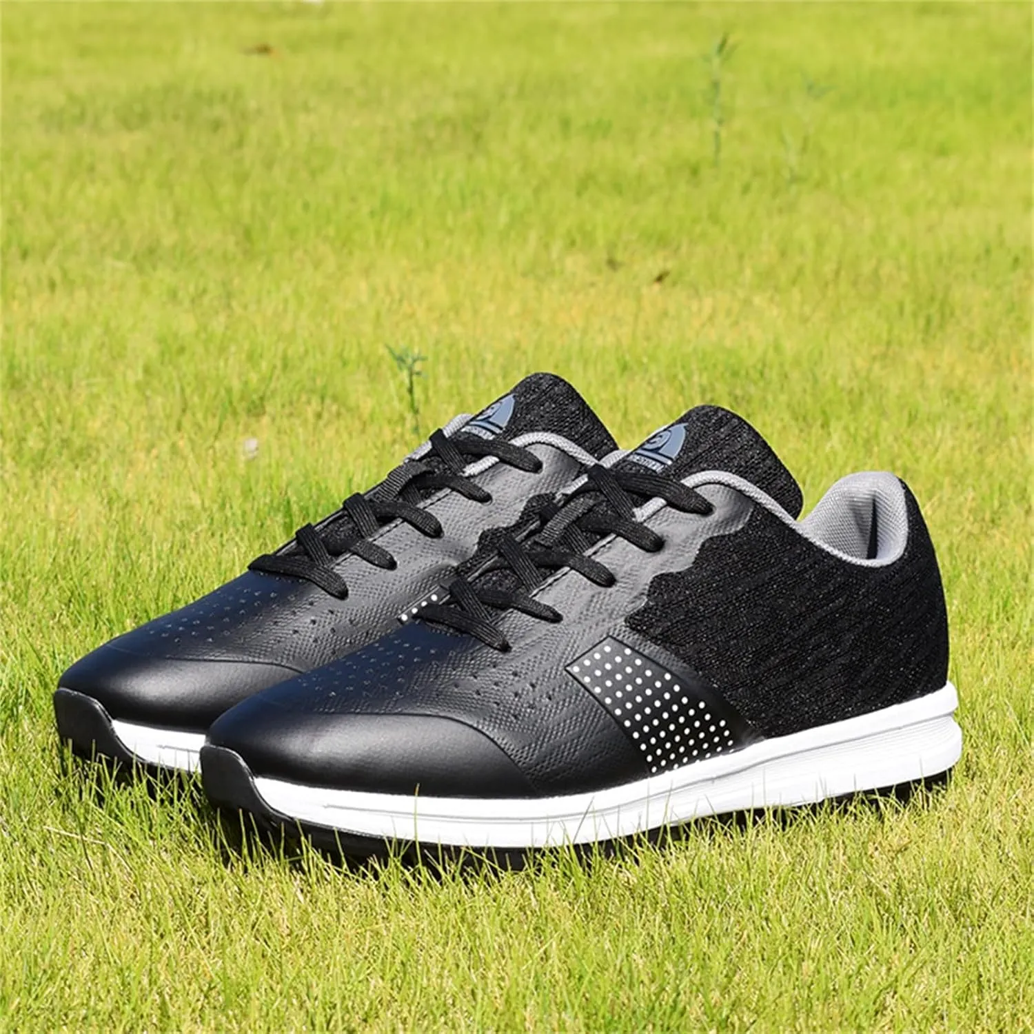 JiuQing Men's Golf Shoes Waterproof Spikeless Professional Golf Trainers Breathable Anti Slip Walking Footwears