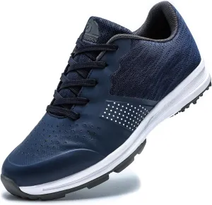 JiuQing Men's Golf Shoes Waterproof Spikeless Professional Golf Trainers Breathable Anti Slip Walking Footwears