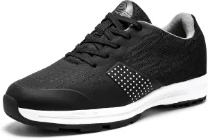 JiuQing Men's Golf Shoes Waterproof Spikeless Professional Golf Trainers Breathable Anti Slip Walking Footwears
