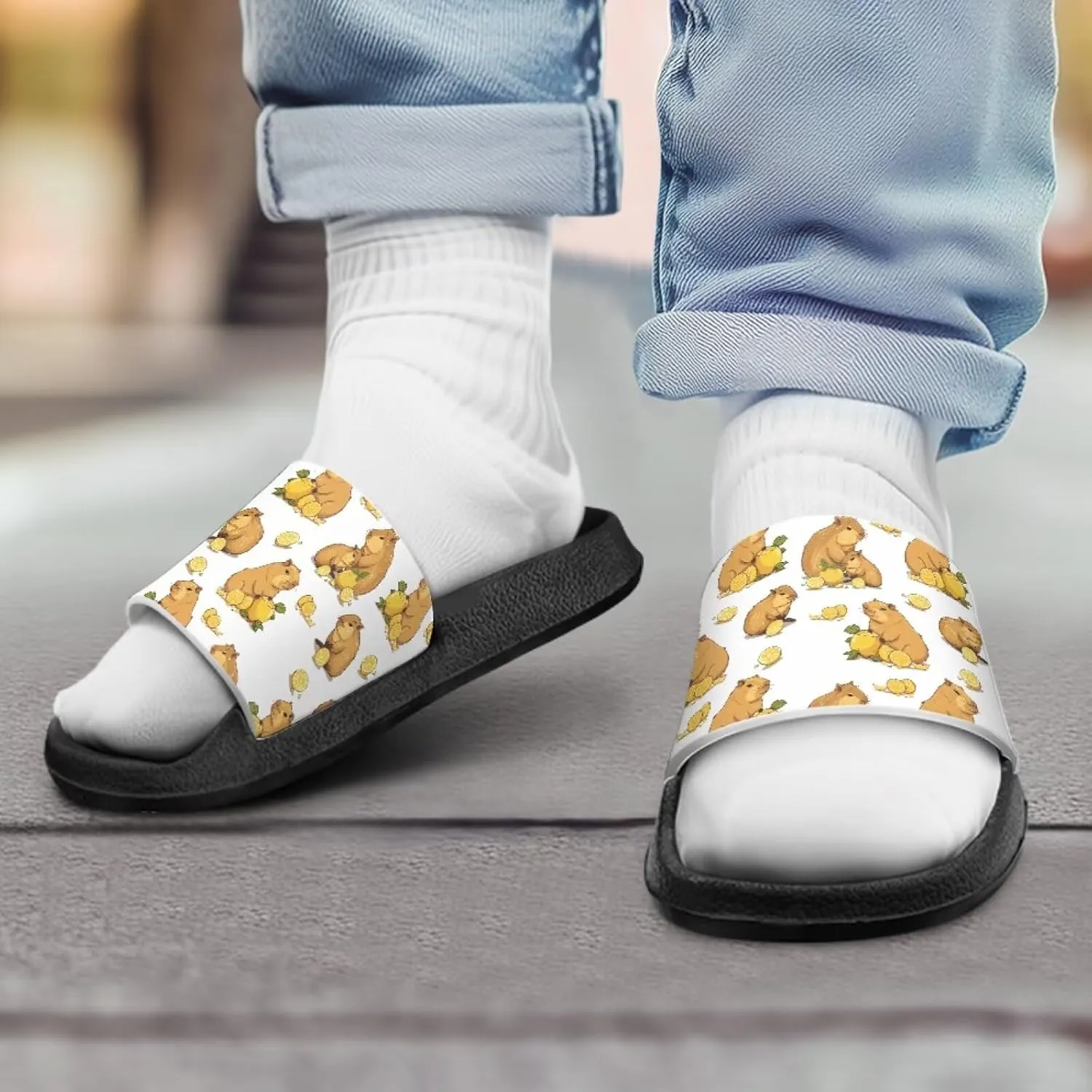 JoyLamoria Animal Print Sandals House Slides Children's Cozy Pillow Slippers Soft Cushioned Lightweight Summer Fashionable
