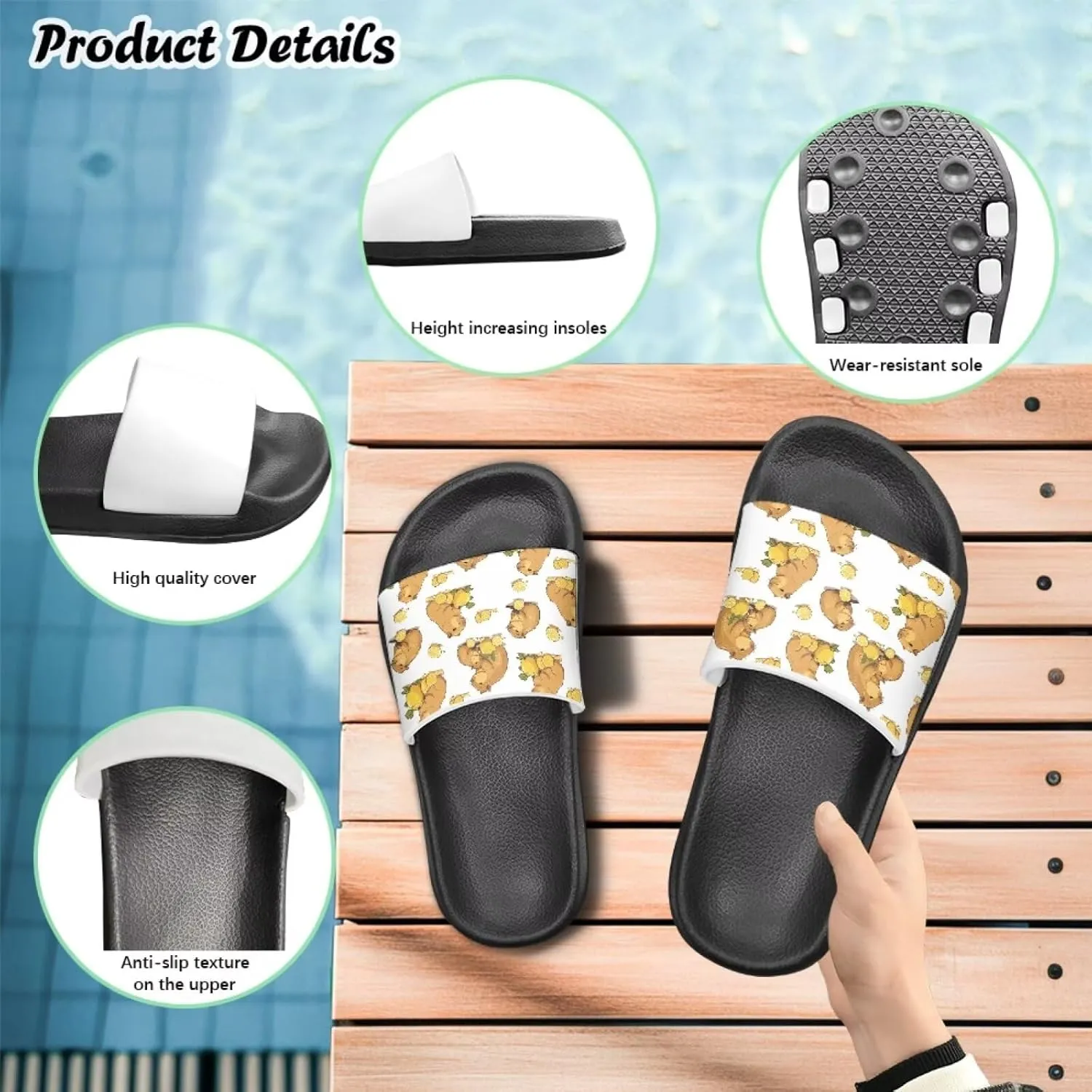 JoyLamoria Animal Print Sandals House Slides Children's Cozy Pillow Slippers Soft Cushioned Lightweight Summer Fashionable