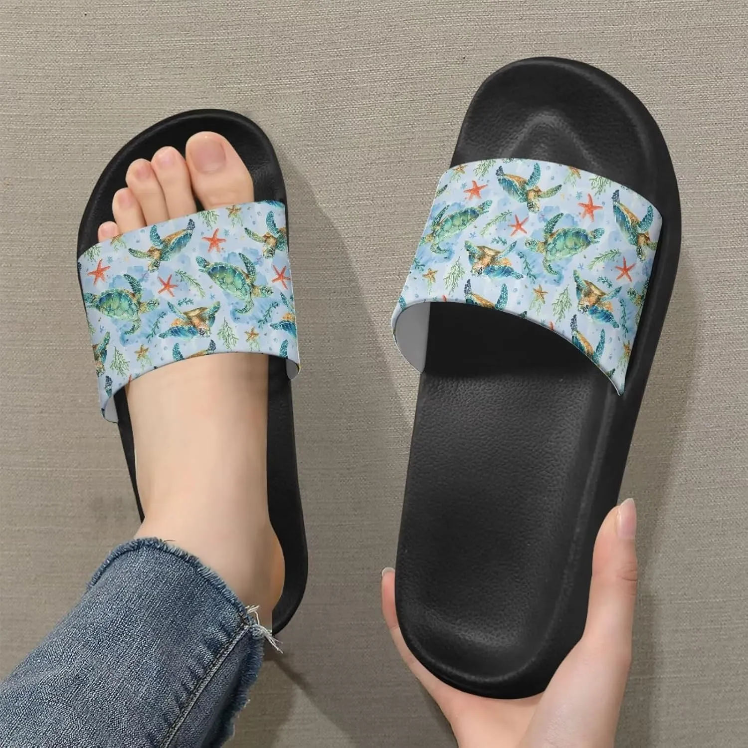 JoyLamoria Animal Print Sandals House Slides Women Cloud Slippers Soft Cushioned Non-Slip Shower Beach Pool Summer Cozy