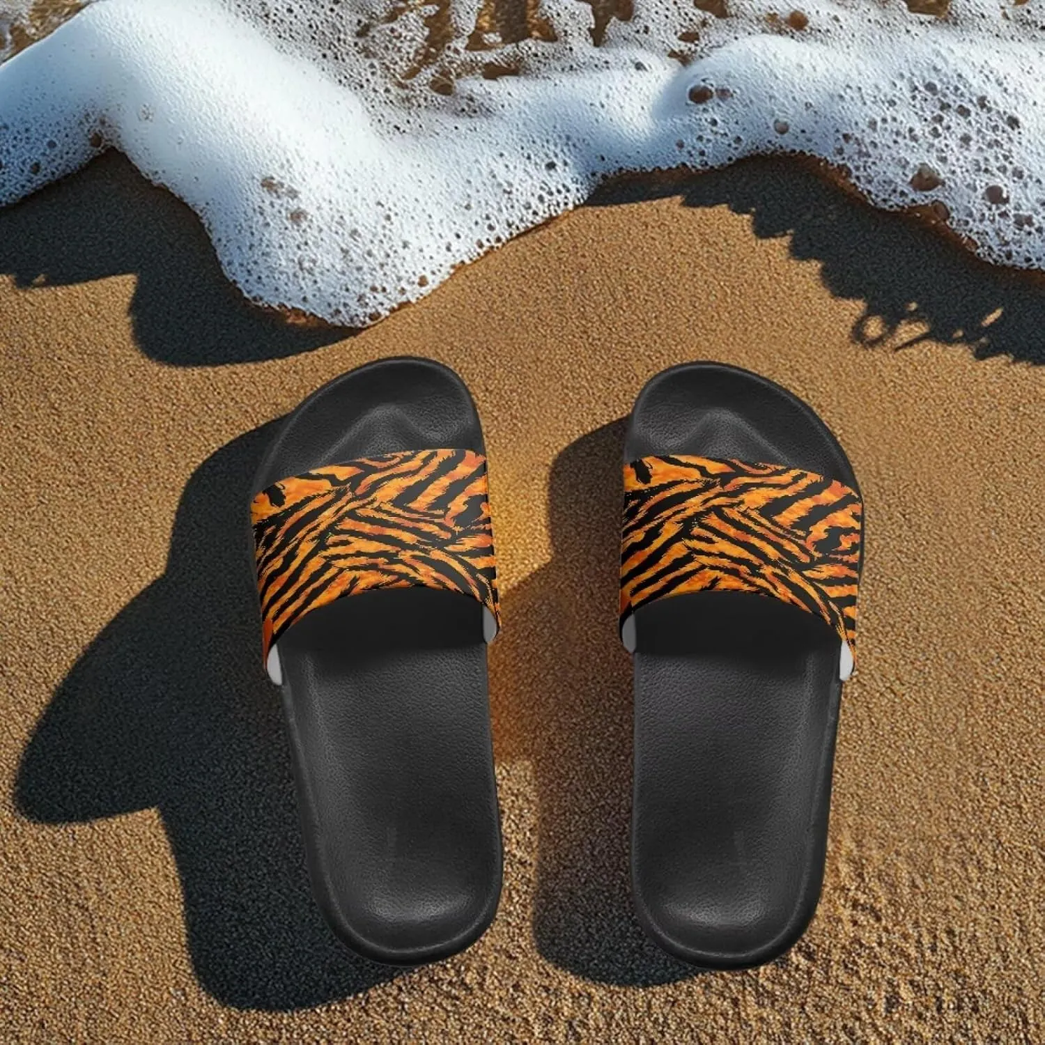 JoyLamoria Animal Print Sandals House Slides Women Cozy Pillow Slippers Soft Non-Slip Beach Pool Bathroom Lightweight Summer Fashionable