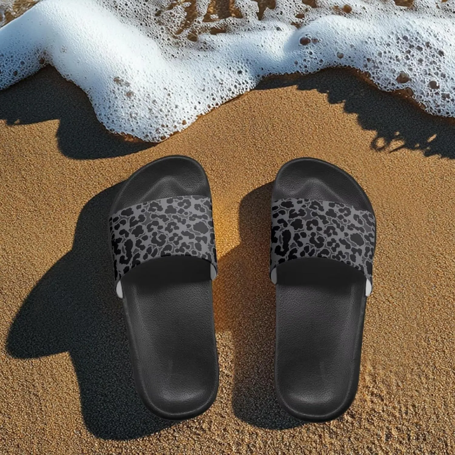 JoyLamoria Animal Print Sandals House Slides Women Cozy Pillow Slippers Soft Non-Slip Beach Pool Bathroom Lightweight Summer Fashionable