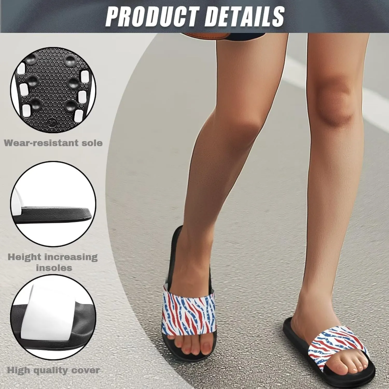 JoyLamoria Animal Print Sandals House Slides Women Cozy Pillow Slippers Soft Non-Slip Beach Pool Bathroom Lightweight Summer Fashionable