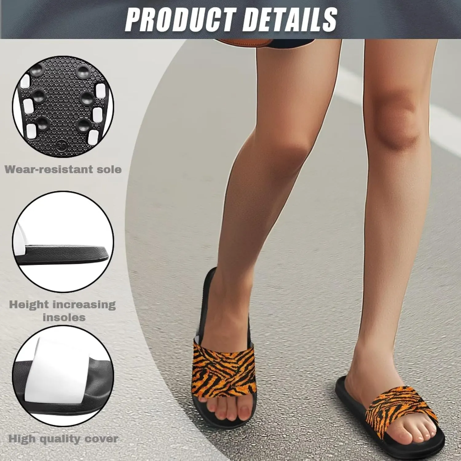JoyLamoria Animal Print Sandals House Slides Women Cozy Pillow Slippers Soft Non-Slip Beach Pool Bathroom Lightweight Summer Fashionable